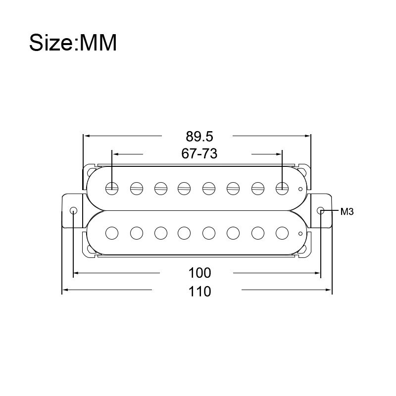 8 String Electric Guitar Humbucker Dual Coil Electric Guitar Pickup Coil Spliting Pickup N10K/B15K Output Guitar Parts White