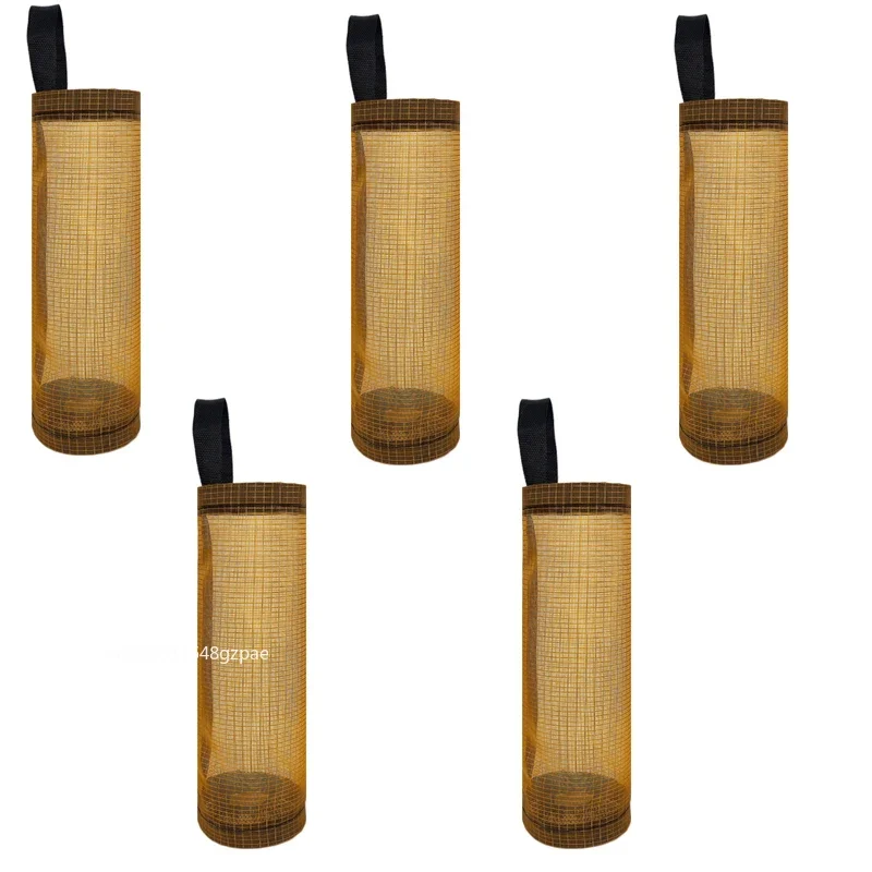 5 Pack Wall Mount Plastic Bag Dispenser, Hanging Grocery Bag Holder, Kitchen Garbage Bag Storage Organizer