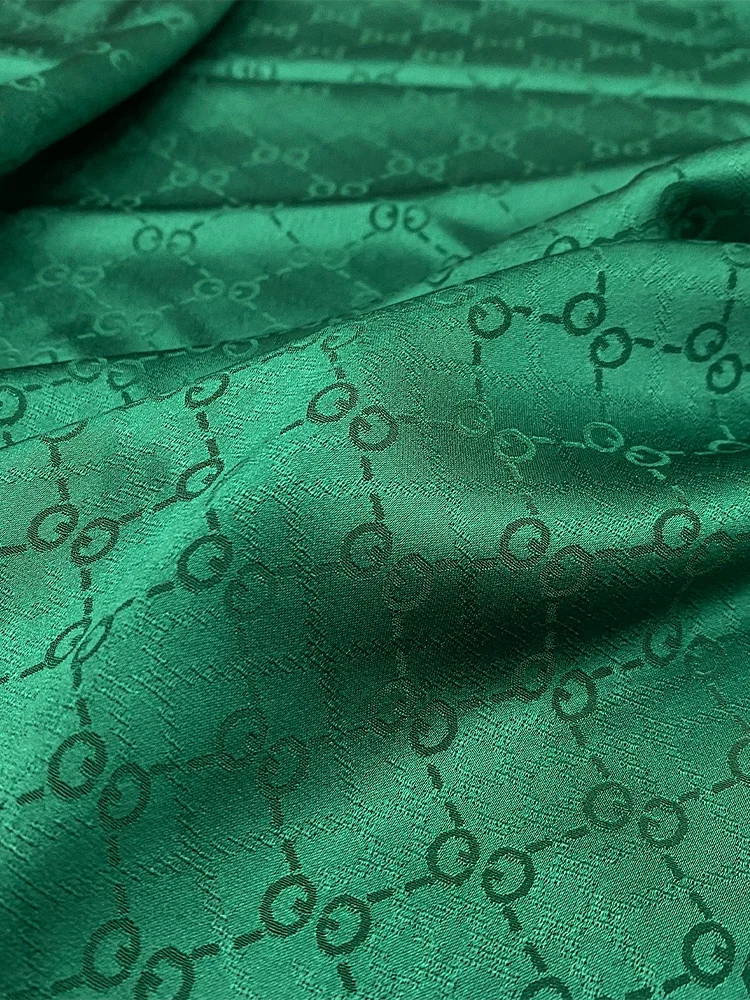 Triacetate Jacquard Satin Fabric Cloth By The Meter for Dress Jacket Luxury Designer Abaya Fabrics Material Stof Merk DIY Sewing