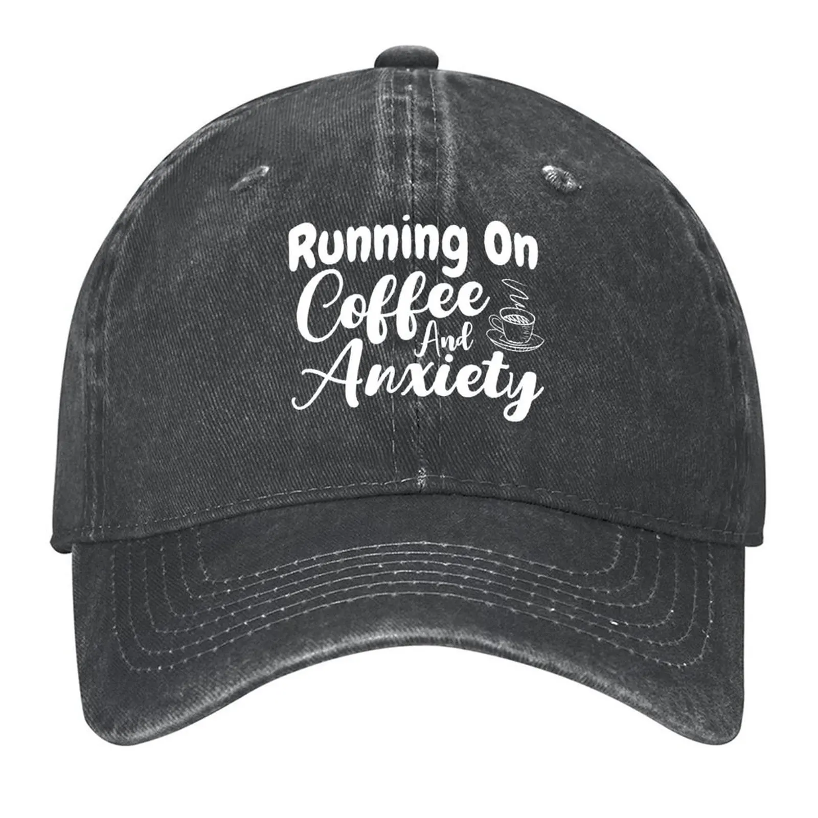 

Running On Coffee And Anxiety | Saying Baseball Cap dad hat Custom Cap fashionable custom caps Mens Tennis Women's