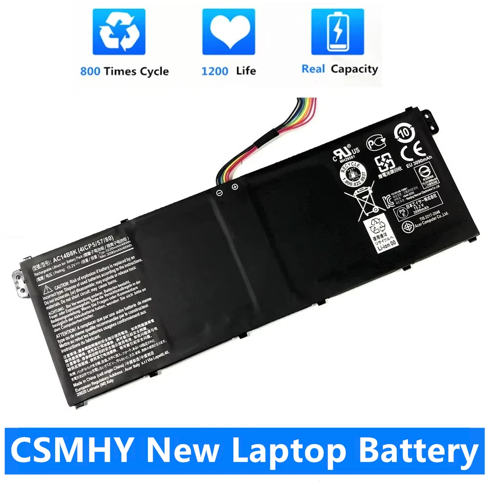 CSMHY  AC14B8K Battery For Acer Aspire Nitro 5 AN515-51 CB3-111 CB5 ES1-511 ES1-512  R3 R3-131T R5 R5-471T R5-571T