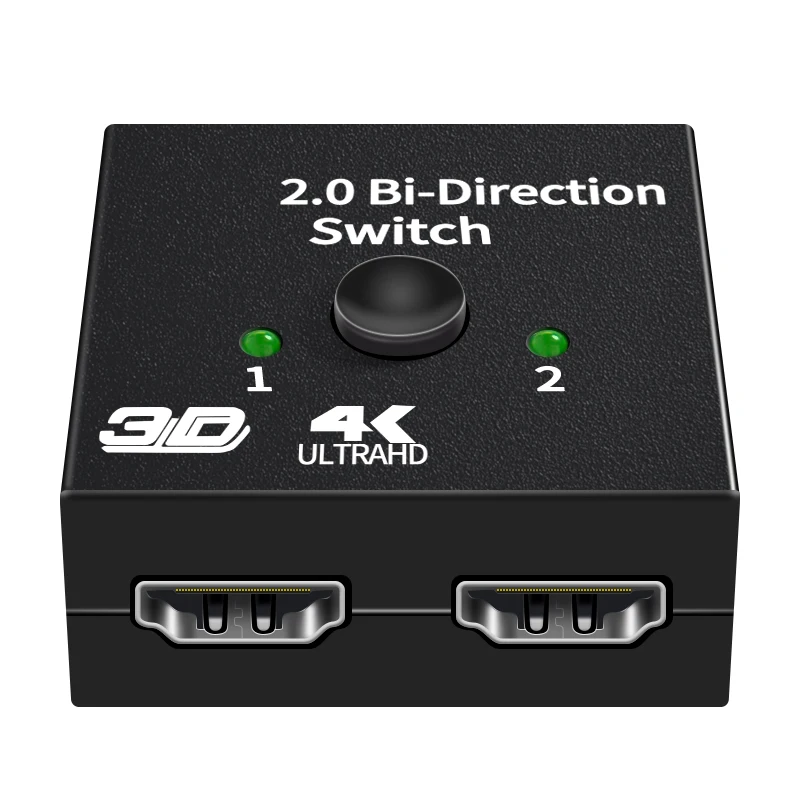 Splitter kompatybilny z HDMI 4K przełącznik KVM Bi-Direction 1x2/2x1 HDMI kompatybilny przełącznik 2 in1 Out dla Adapter do przełącznika TV, pudełko PS4/3