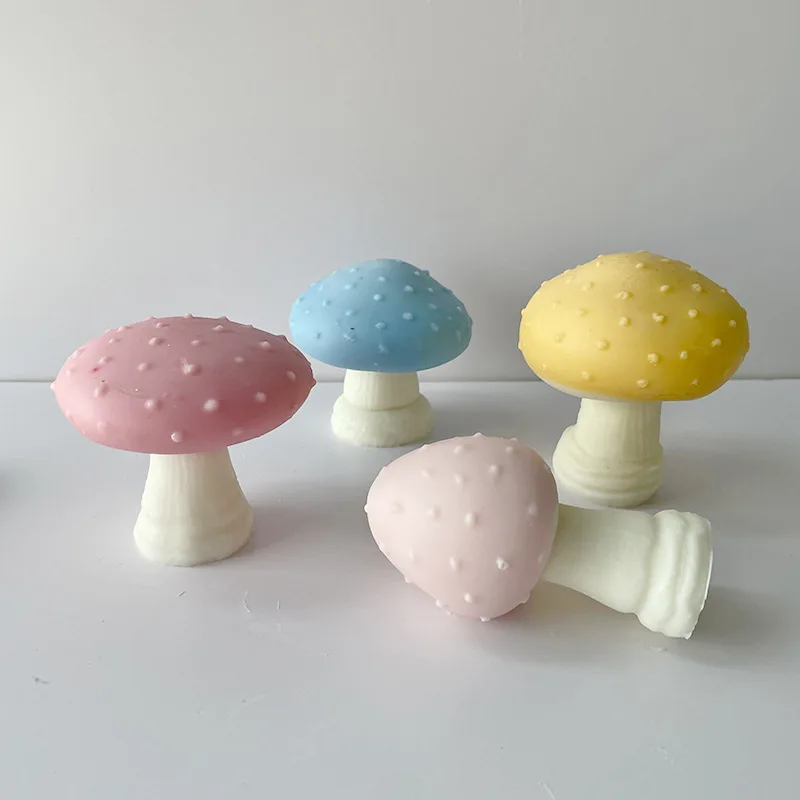 3D Mushroom Candle Silicone Mold Party Telecom Mousse Cookie Mold DIY Handmade Soap Gypsum Aromatherapy Diffuser Stone