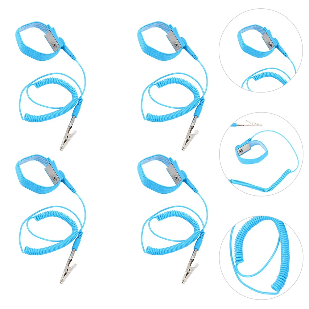 4 Pcs Anti-static Wrist Strap Affordable Band Wristband Reusable Nylon Silk Grounding Adjustable