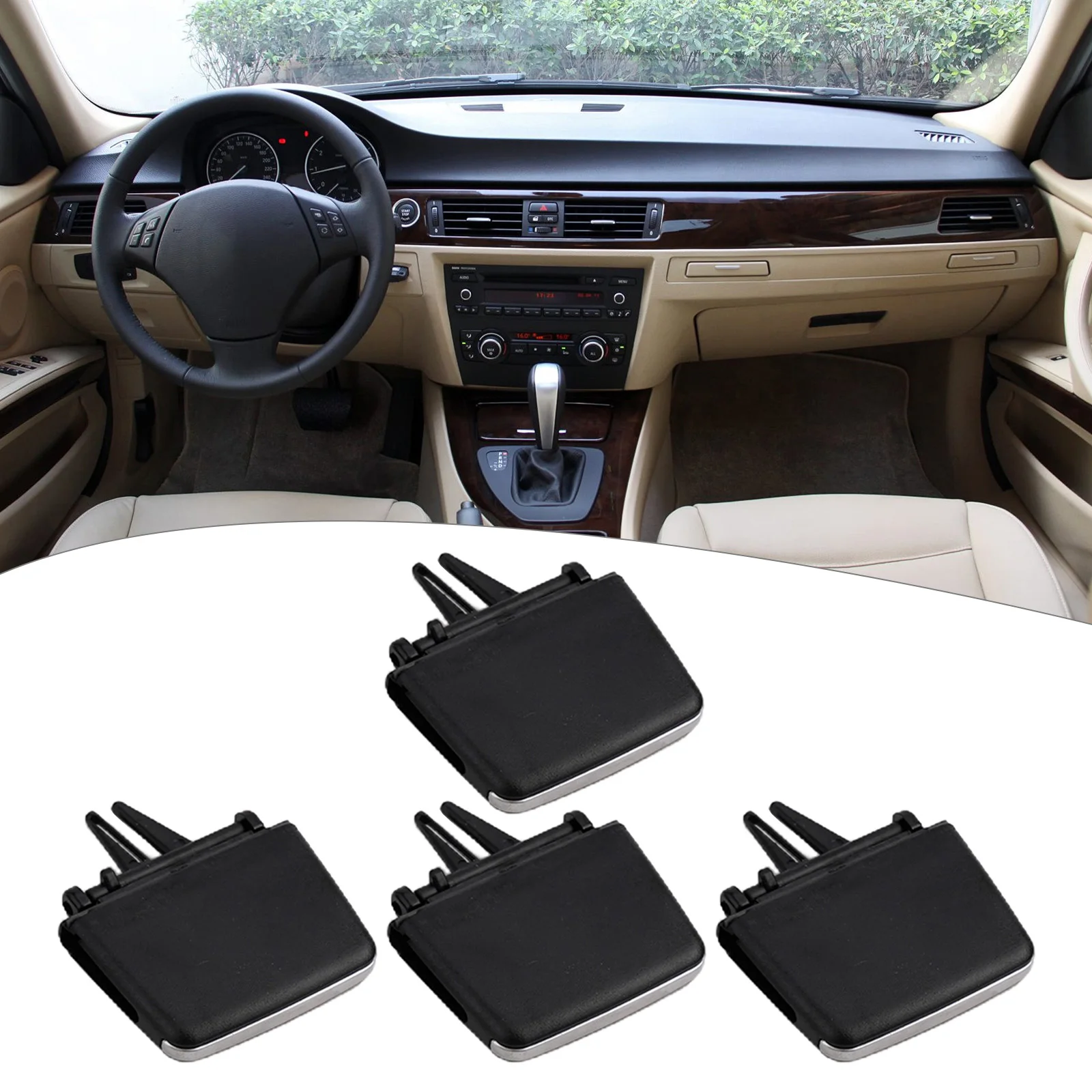 

2/4Pcs Car Front A/C Air Vent Grille Outlet Tab Repair Kit For BMW 3 Series E90 E91 E92 Air Conditioning Outlet Accessories