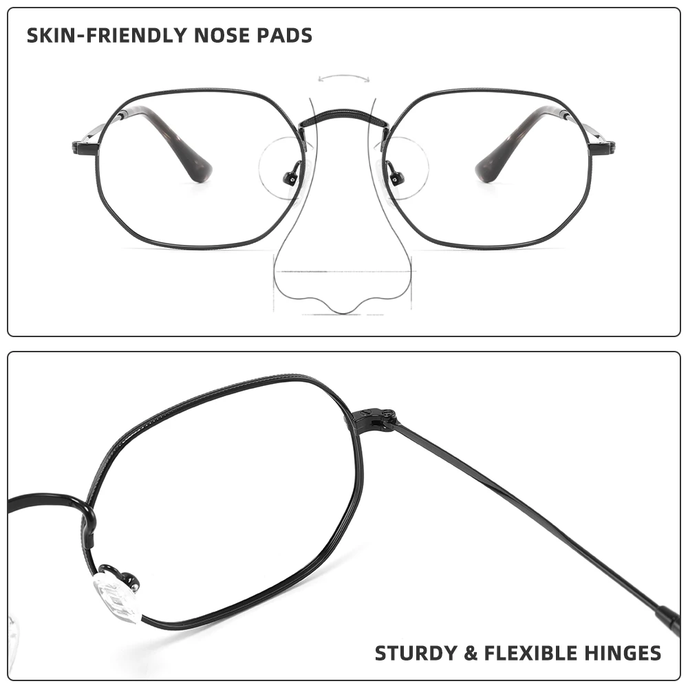 Óculos fotocromáticos anti-luz azul, armações de óculos femininos de prescrição, óculos masculinos de luxo na tendência, lentes fotocromáticas