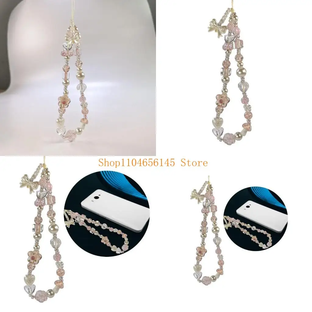 5ASD متعددة الاستخدامات حزام الهاتف المحمول سلسلة الهاتف المزينة بالخرز كمعصم أو سوار