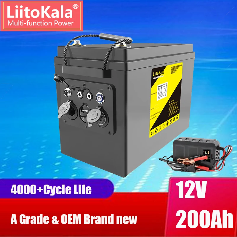 

LiitoKala 12V 200Ah/240Ah LiFePO4 Lithium Power Multifunctional Battery For RV Campers Golf Cart Off-Road Off-grid Solar Wind