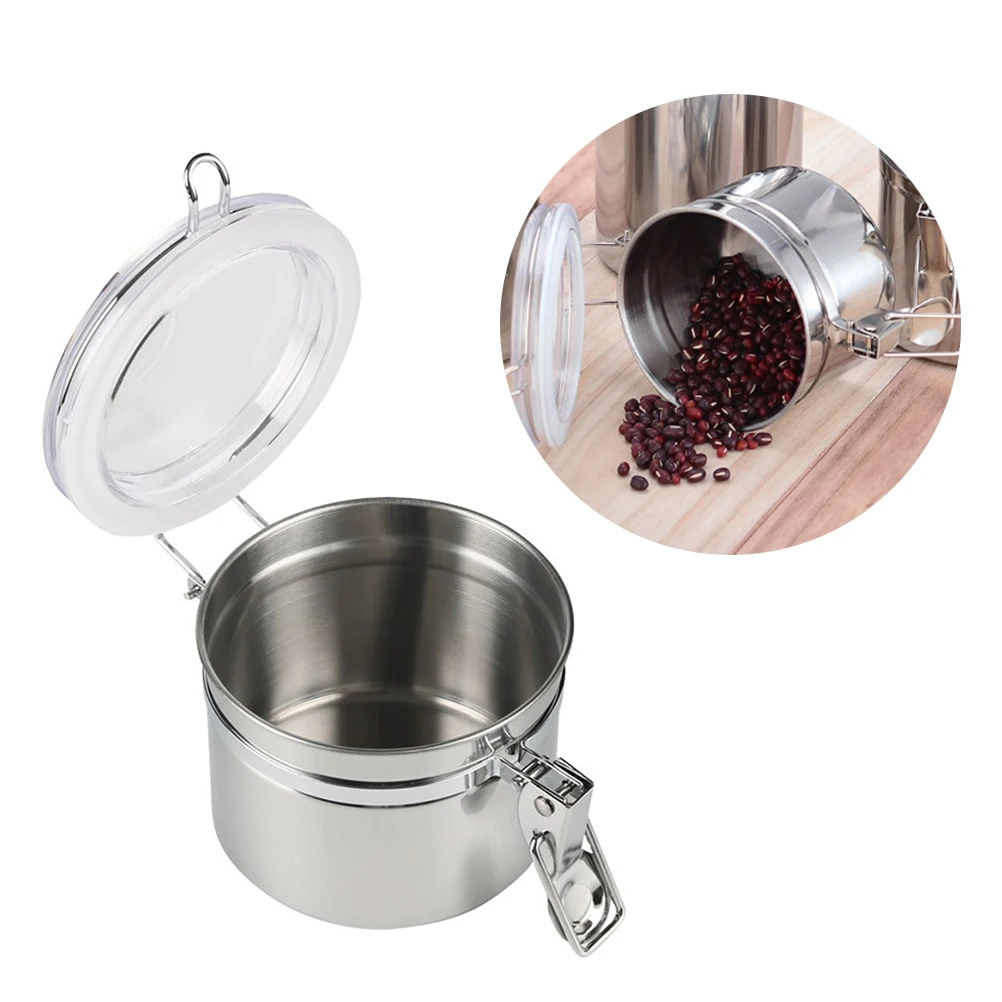 

5 Inches Stainless Steel Airtight Food Storage Can Premium Container for Tea Coffee Beans Home Kitchen Travel Camping
