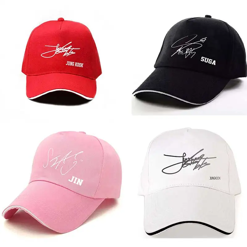 

Fashion Kpop Baseball Caps JIMIN JHOPE RAPMONSTER JUNGKOOK SUGA JIN V Taehyung Boys Groups Member Signature Hats Fan Goods Gifts