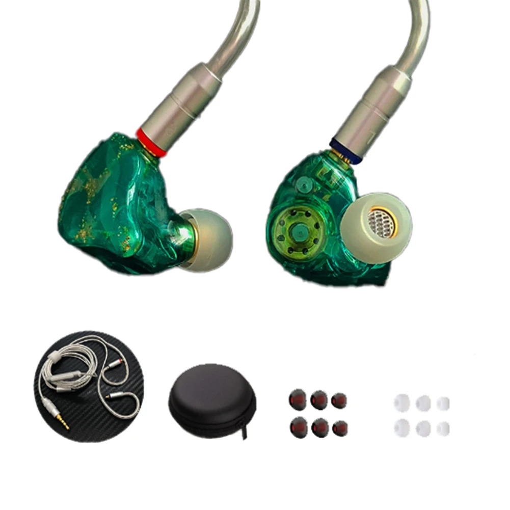

Resin MMCX Headphones HIFI Earbuds Star Stage Cable 3.5Mm Balanced for Shure Sony Player Ios Blue(Green)