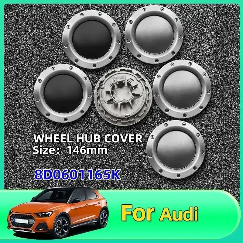 

4pcs 146mm 8D0601165K Grey Black Wheel Center Hub Caps Rim Caps Emblems Badge logo for audi Quattro TT A2 A3 A4 A8 S6 Q5 Q7 RS6