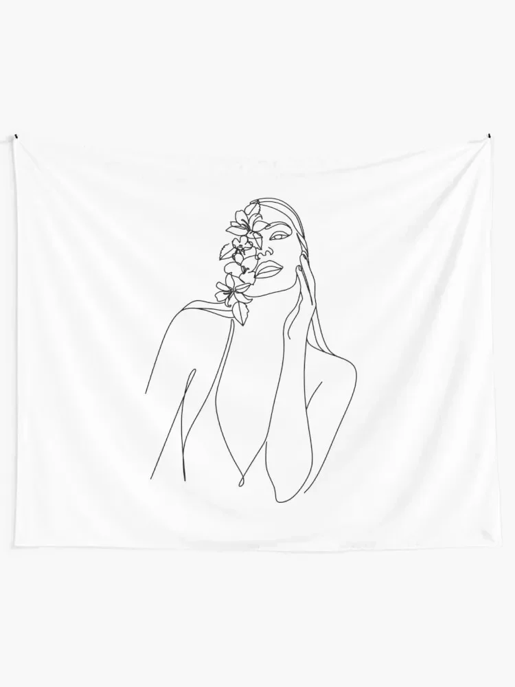 Minimal Line Art Woman Face II Art Print by Nadja | Line art drawings, Abstract face art, Line Tapestry Decoration Home Tapestry