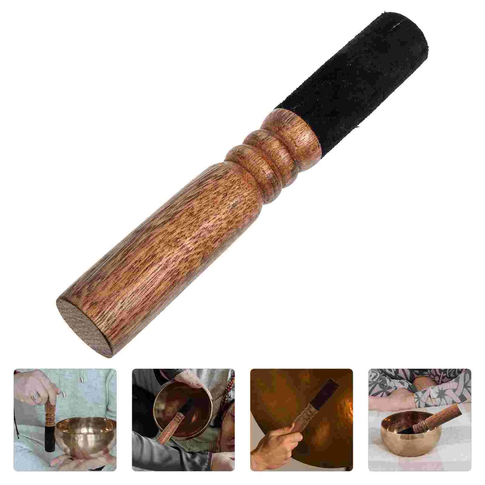 

Meditation Singing Bowl Stick Acoustic Mallets Small Buddha Sound Striker Black