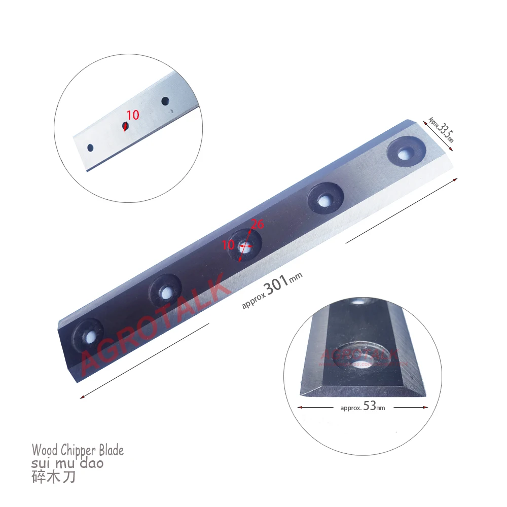 

Chipper blade 301 mm in length ( approximately )