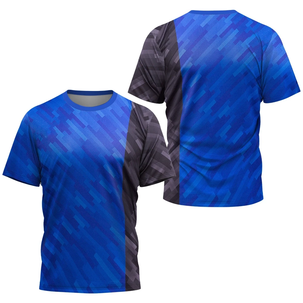 Homens ginásio roupas esportivas t impressão 3d verão tênis badminton camiseta correndo treinamento de fitness secagem rápida o-pescoço manga curta topo