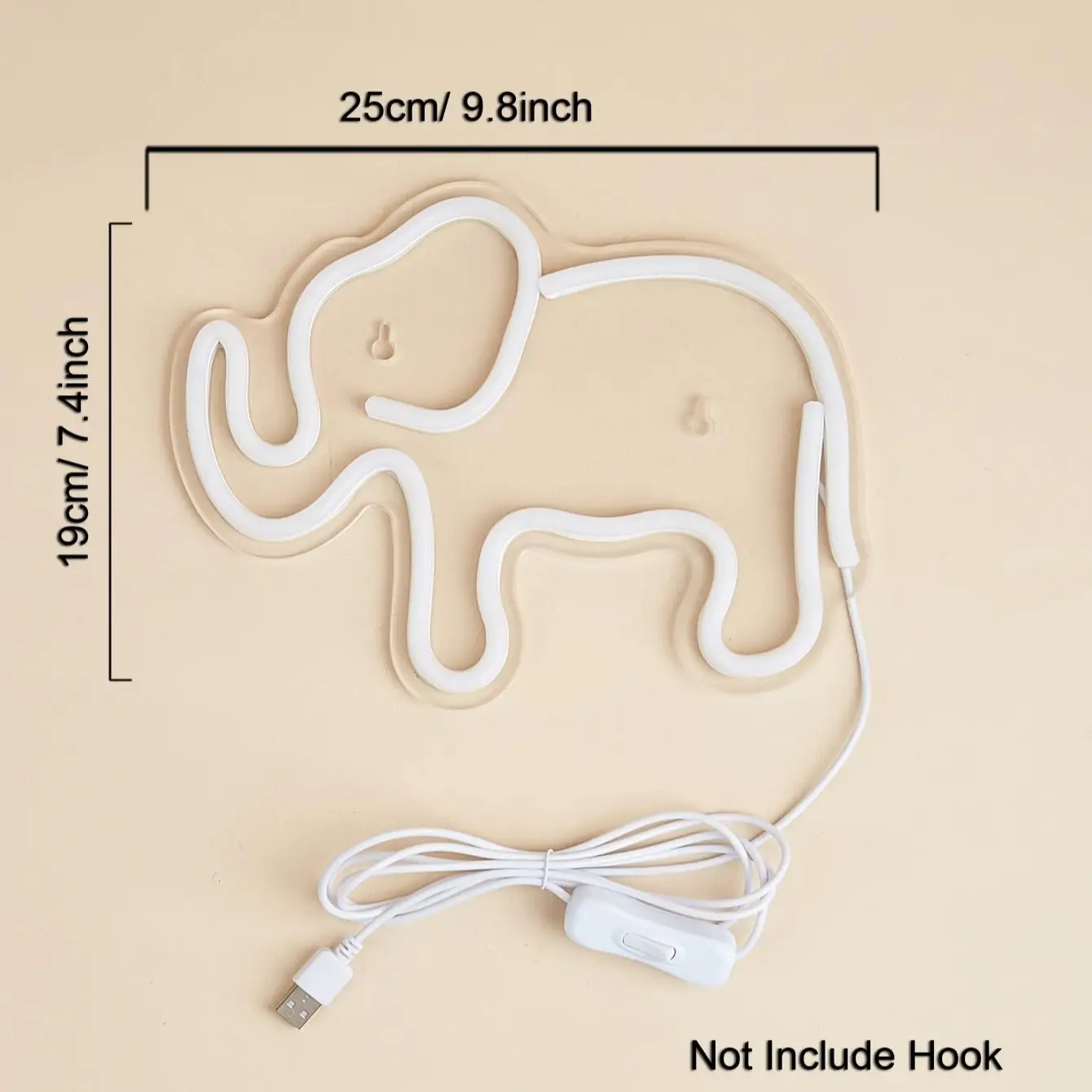 Chi-Buy 1PC Elephant Shape LED Neon Sign USB Powered For Bedroom Room Wall Decoration Neon Light Signs Suitable For Holiday