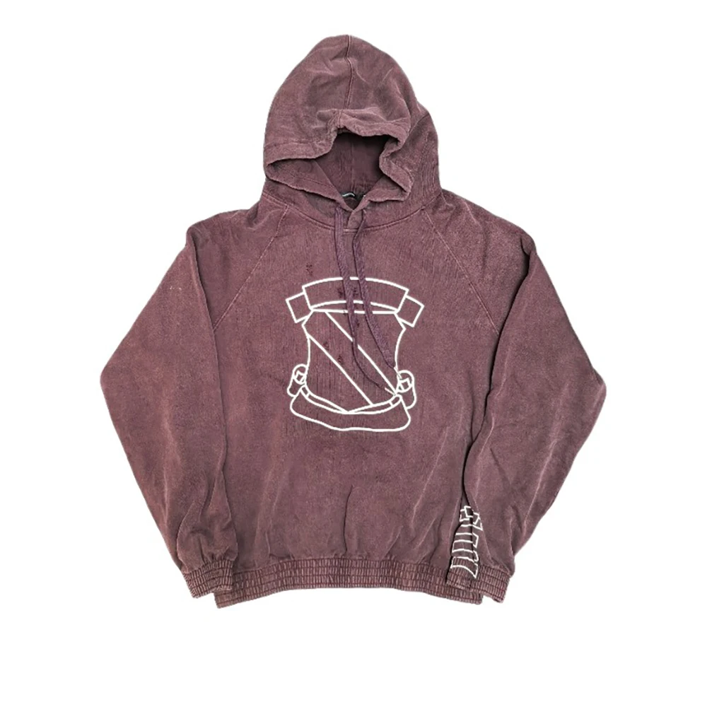 

Lmyer Number Nine 03ss Wine Red Shield Basic Casual Loose Hoodie Long Sleeve Men's Pullover