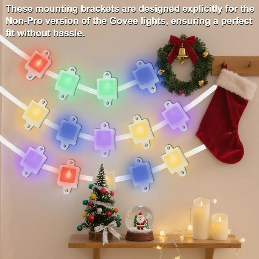 

5pcs Easy Install Weather Resistant LED Bracket Eave Mount Universal Outdoor Light Holder H706/H705 Light Clips for Govee Home