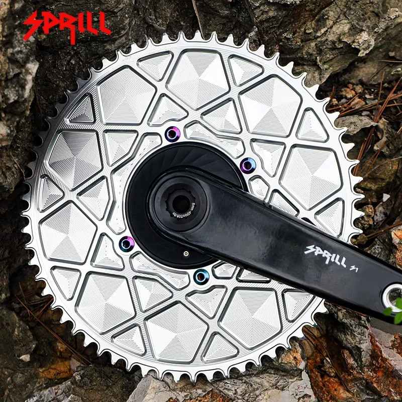 

SPRILL X110BCD 0mm offset High strength AERO Texture Narrow Wide Chainring 54-64T Bicycle parts