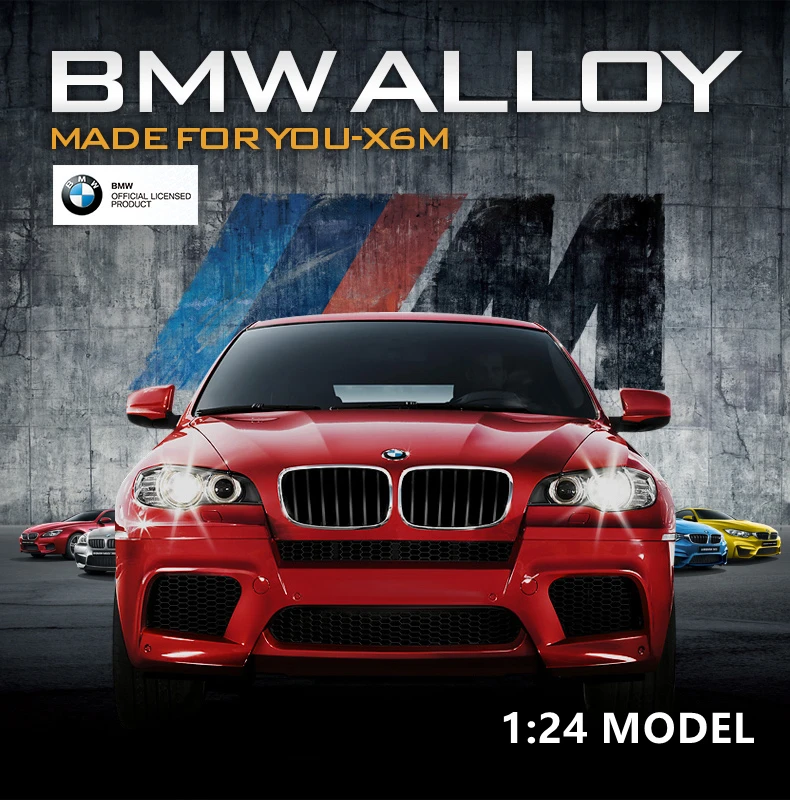 

1:24 BMW X6M SUV Coupe Alloy Car Model Diecasts & Toy Metal Vehicles Car Model High Simulation Collection Childrens Toy