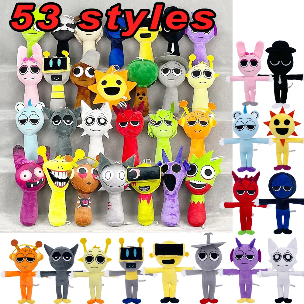 53styles Sprunki Plush Toys Sprunki Incredibox Plush Doll Sprunki Game Pillow Kids Birthday Gifts Stuffed Dolls Christmas Gift