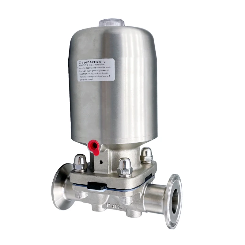 

Sanitary pneumatic clamp valve stainless steel head straight through quick-loading diaphragm valve