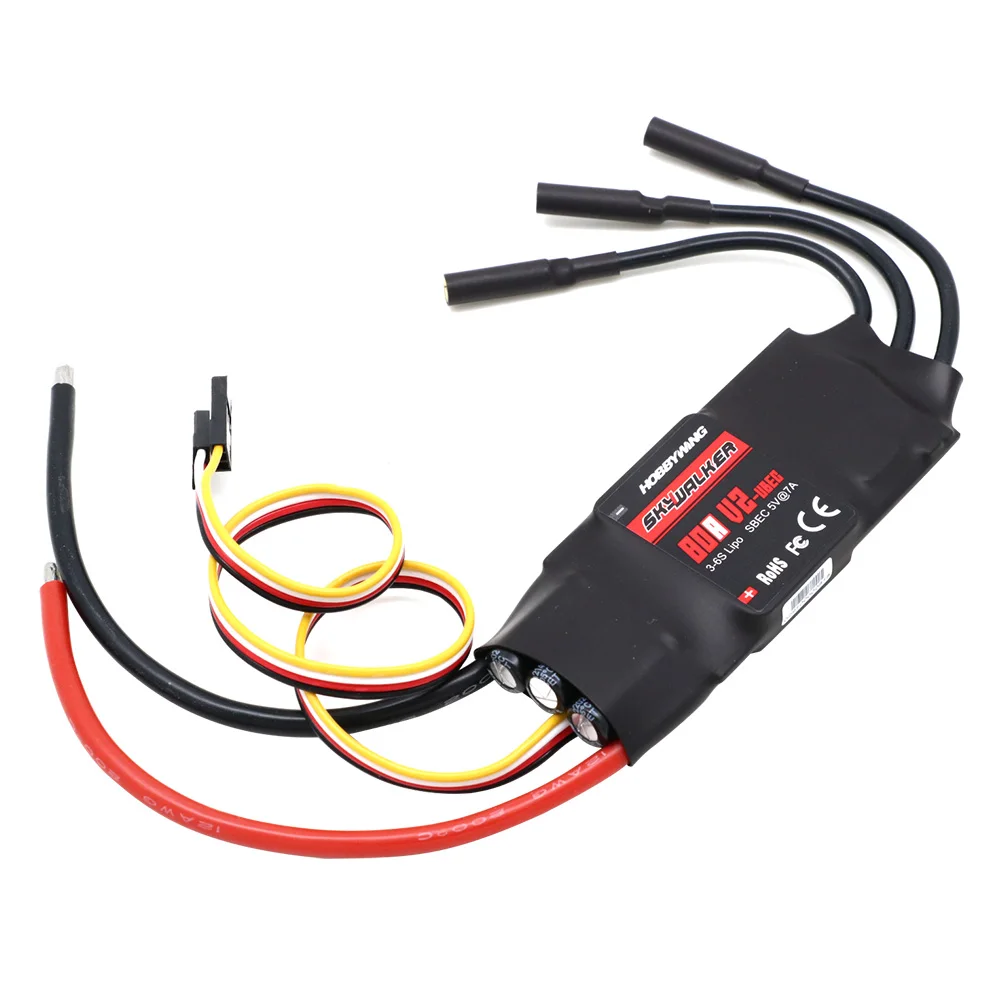 Hobbywing Skywalker 40A 50A 60A 80A 15A 20A 30A 100A 120A V2 controlador de velocidad ESC con UBEC para aviones RC helicóptero