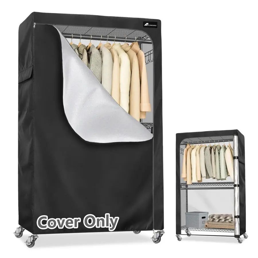 

Чехол для вешалки для одежды, сверхпрочный, из ткани 600D, пыле- и водонепроницаемый, с молнией, для вешалок размером 45W x 17.7D x