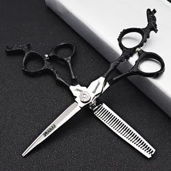 Genuine New Hairdressing Scissors Professional 6 Inch Barbershop Scissors Hair Stylist Special Scissors Flat Teeth Scissors