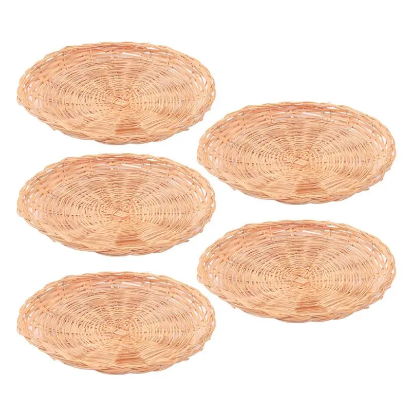 FLYY-Bambus-Papptellerhalter – 10 Zoll runder, gewebter Tellerhalter, wiederverwendbare Papptellerhalter für Picknickpartys – Detail 5