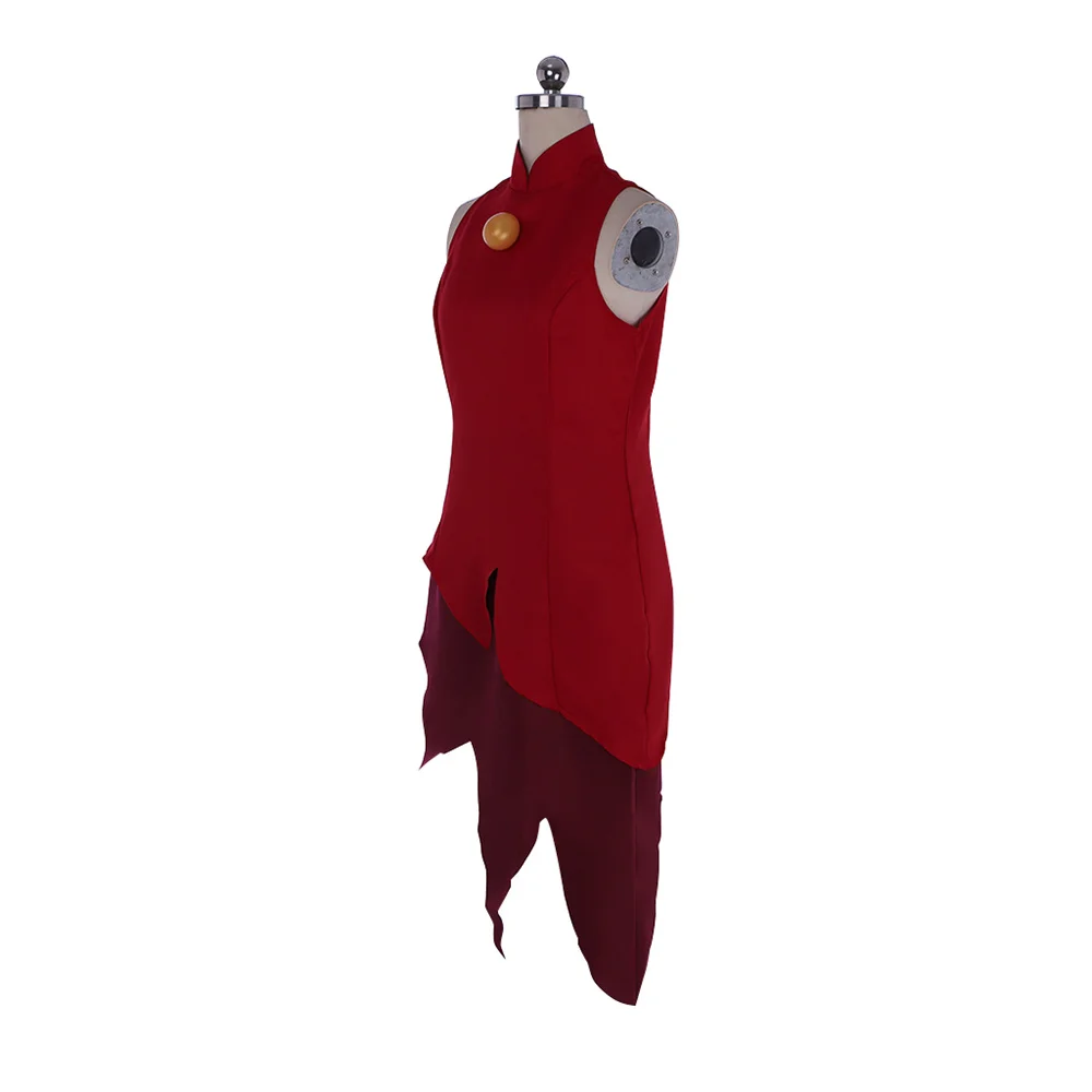 The Owl Cosplay House Edalyn Clawthorne Outfits Women Unique Red Sleeveless Irregular Mini Dress Halloween Carnival Party Gown