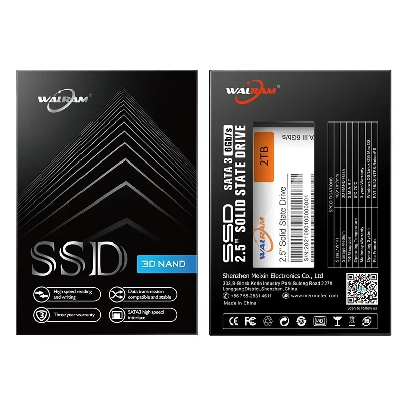 WALRAM 1TB SSD 512GB 2.5インチ SATA3 HDD 120GB 128GB 240GB 256GB 480GB 500GB ソリッドステートドライブ 1TB 2TB ハードディスク ノートパソコン デスクトップPC用