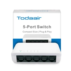 5 Port 10/100 Mbps Unmanaged Ethernet Switch | Plug & Play | Fanless Quiet | Desktop Ethernet Splitter