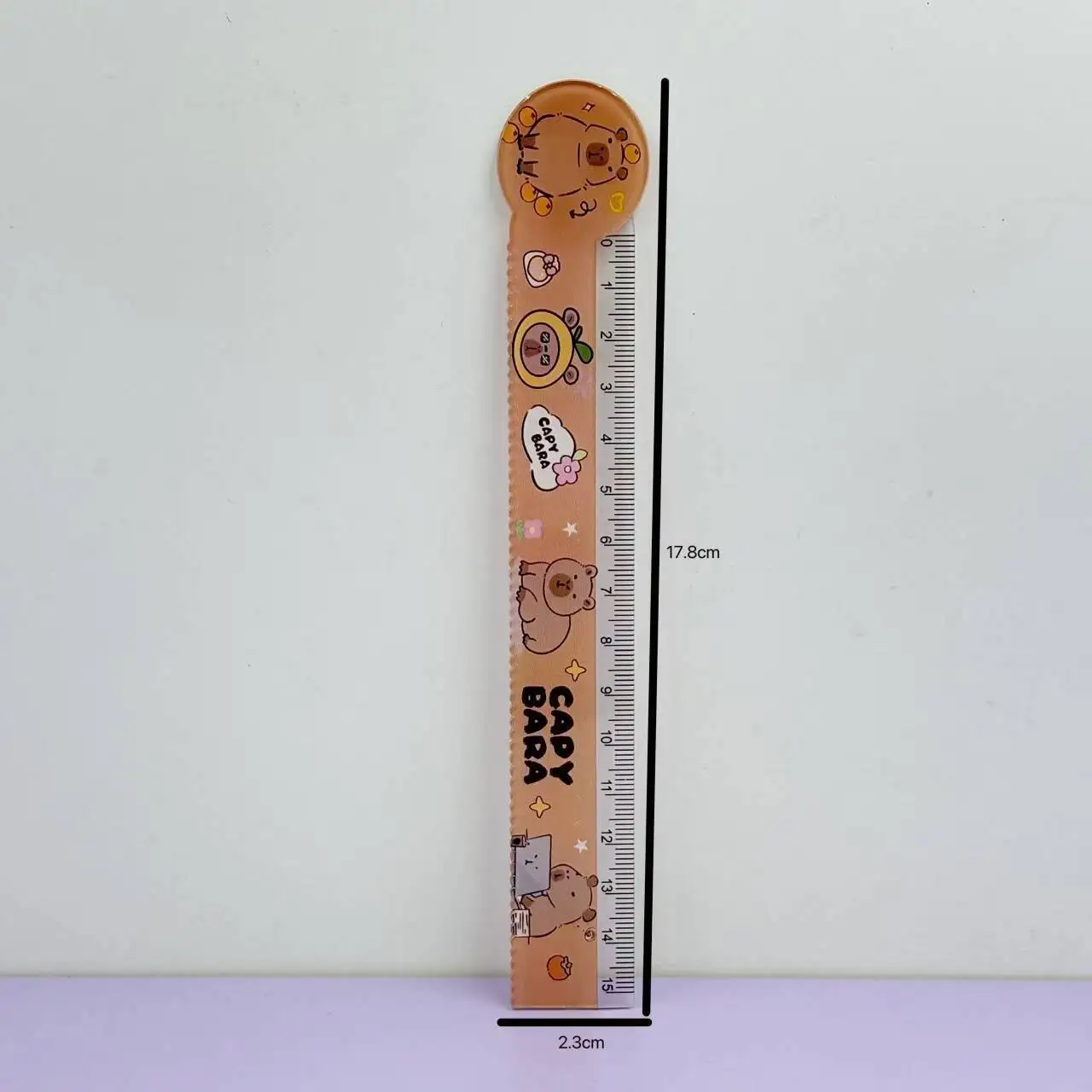 4Pcs/Lot 15cm Capybara Ruler School Office Supplies Wavy Lines Drawing Tools Acrylic Straight Ruler Standard Measuring Tool Gift
