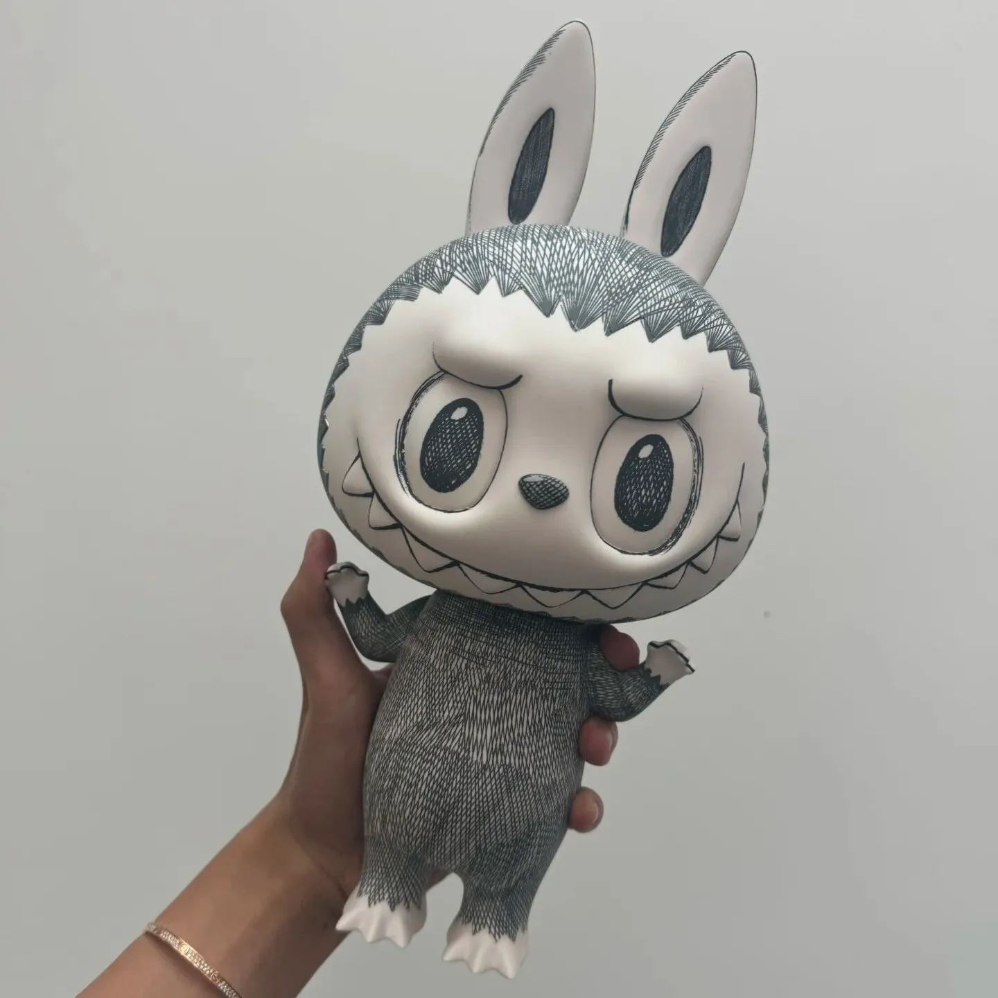 Original 35cm Mega Labubu 400% Sketch Anime Figure Fashion Collection Decoratio Model Toy Children'S Christmas Surprise Gift