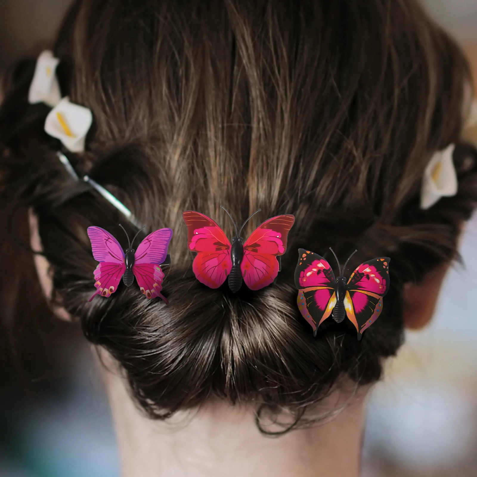 

10 Pcs Eye-Catching Butterfly Hair Clips Lightweight Hair Decoration For Parties Dancing