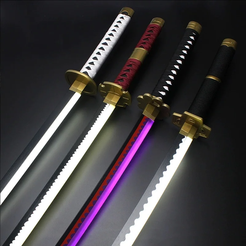 40inch Luminous Roronoa Zoro Katana Led Light Birght Sword Knife Anime Cosplay Prop Real Size Japanese Katana Samurai Sabre Toy