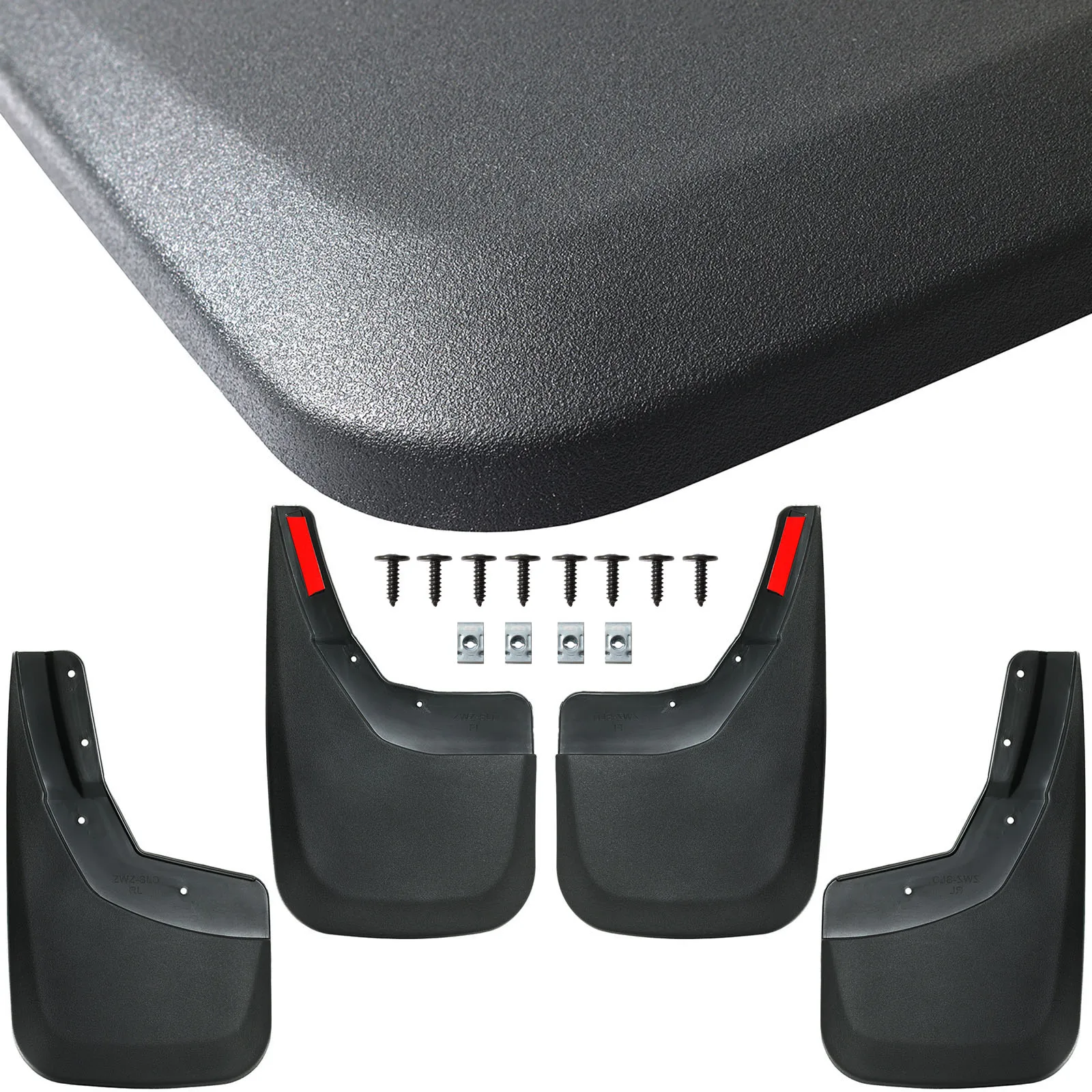 

Set of 4PCS Mud Flaps Splash Guards Mudguards with Hardware Kits For Chevrolet Silverado 1500 2500 3500 HD 2014-2018 Front Rear