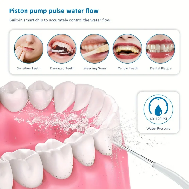 1pc Household  Tooth Washing Machine, Machine 4-speed Adjustment 310ml Capacity 7-level Waterproof With Detachable