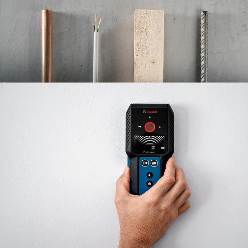 BOSCH GMS120-27 Wall Scanner & Stud Finder Detects Wood/Metal/Live Wires With Pouch Professional Stud Finder