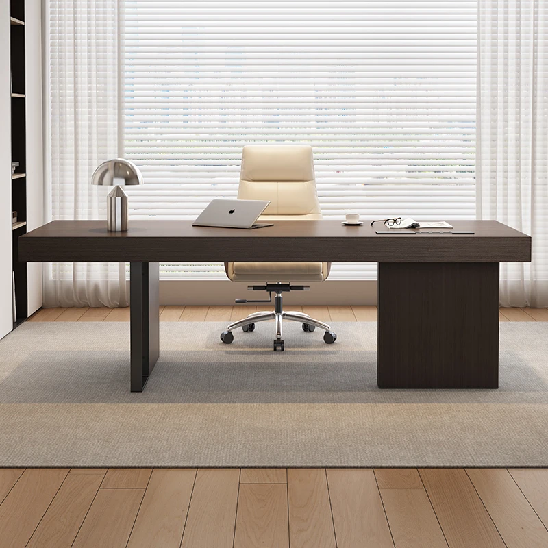 

Легкий роскошный современный стол из цельного дерева для домашнего кабинета, итальянский минималистичный стол начальника, высококачественный компьютерный стол