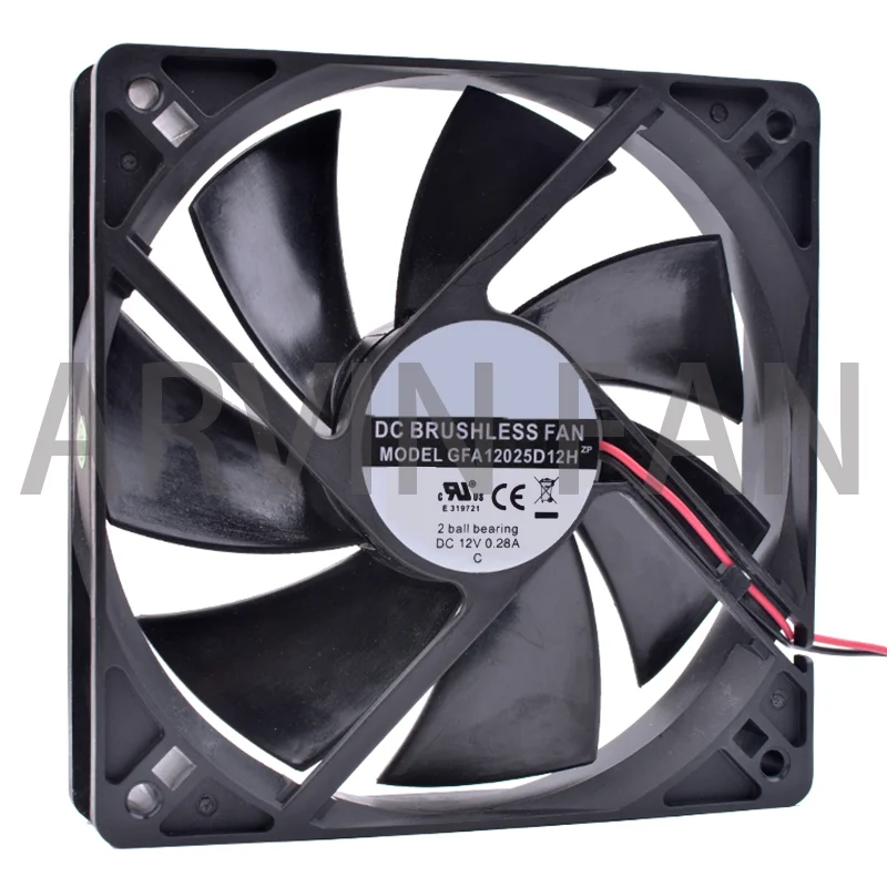 COOLING REVOLUTION GFA12025D12H 12cm 120mm Fan 12025 12V 0.28A Double Ball Bearing Computer Chassis Power Air Flow Cooling Fan