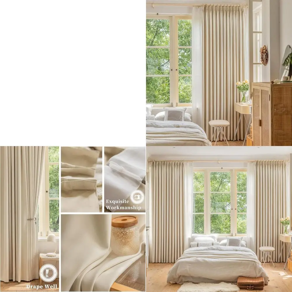 

Бежевая плиссированная занавеска с термоизоляцией, 52 x 96 л и подхватом для живых помещений.