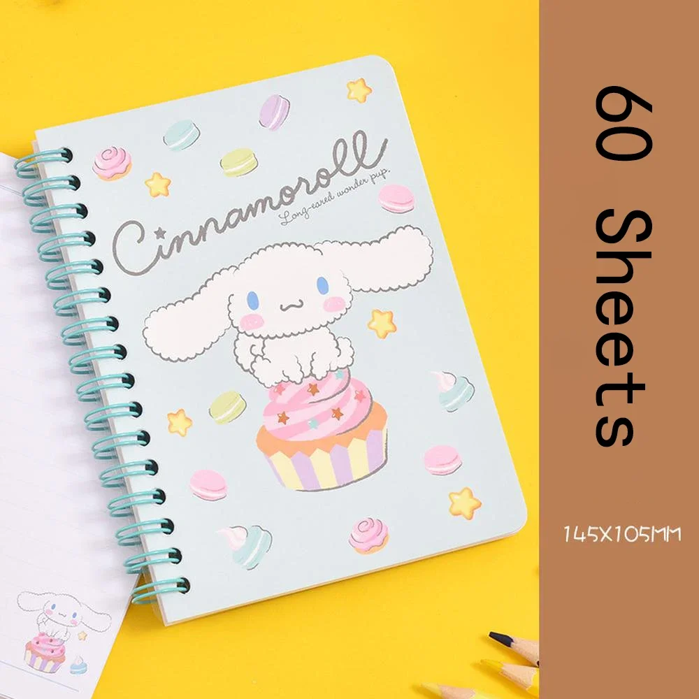 Sanrio Series Hello Kitty Melody Kuromi Cinnamoroll Children\'s Notepad Sticker Notebook Kawaii Cartoon Manual 2024 New Hot