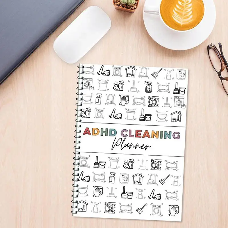 Agenda giornaliera per la pulizia della casa, programma annuale per la pulizia della casa, elenco dei compiti in carta, per uso di donne e uomini