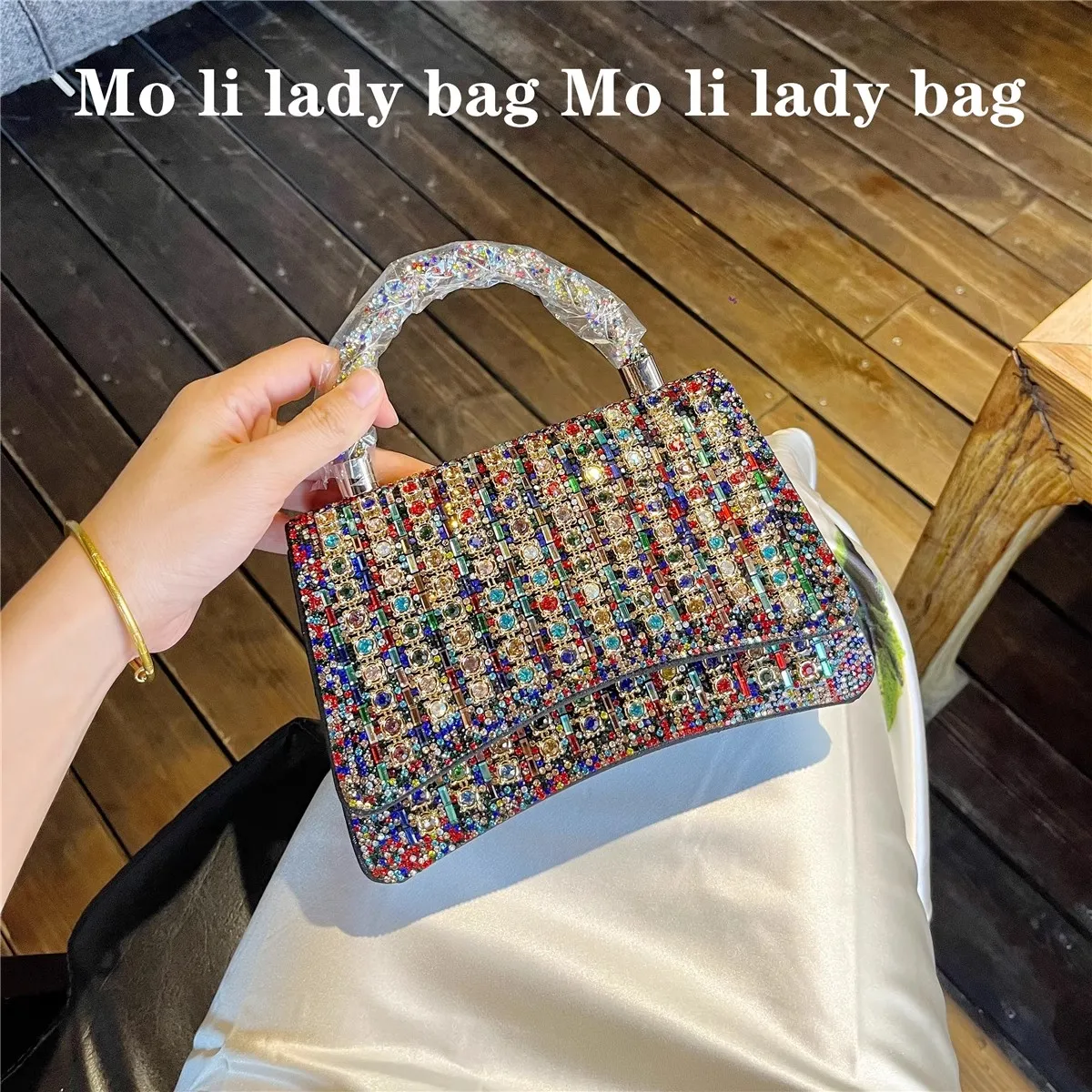 

Colorful Crystal Rhinestones Diamond Evening Bag Wedding Party Clutch Purse Fashion Women's Handbag Shoulder Crossbody Bag