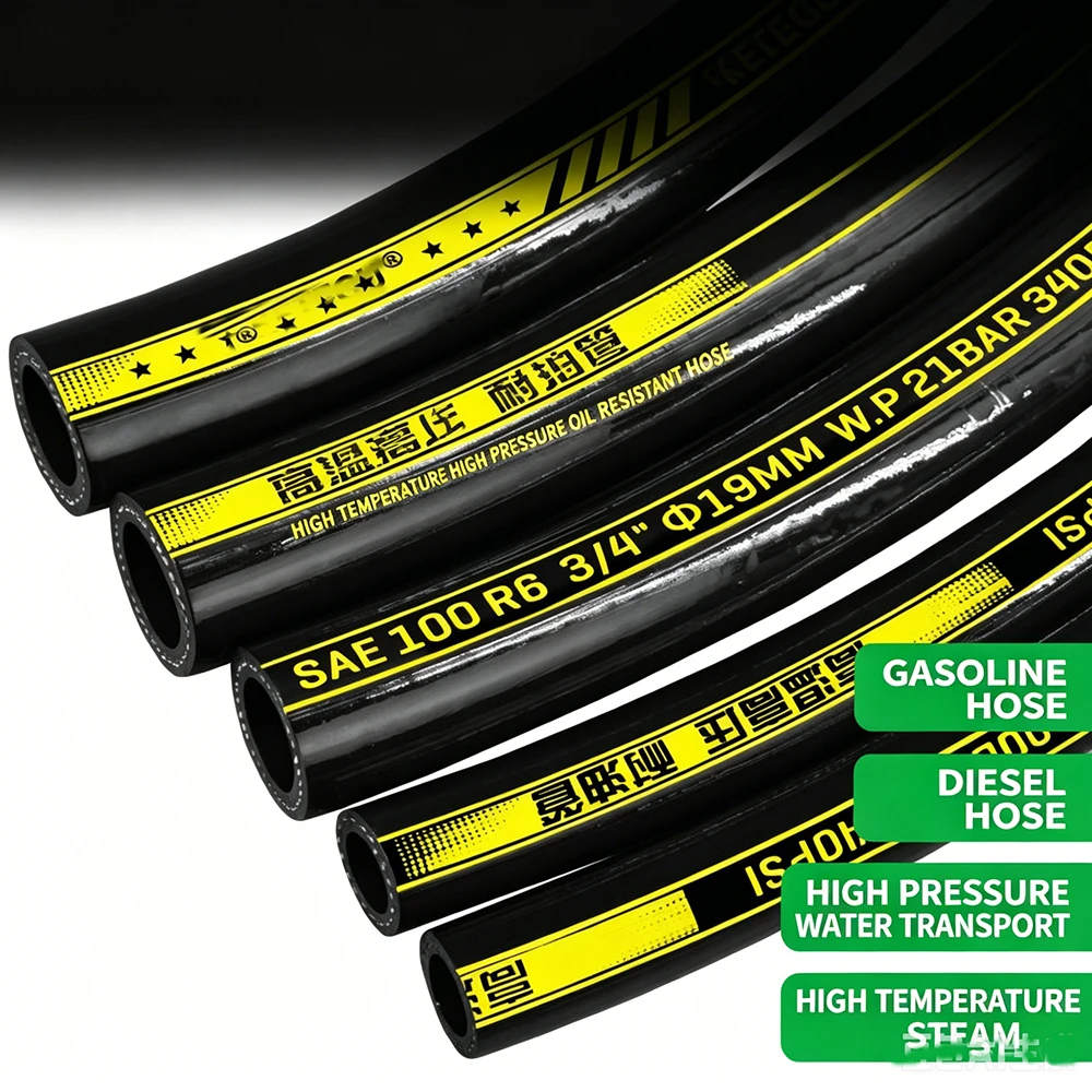 NBR Oil Resistant Rubber Hose Automotive Motorcycle Oil fuel pipe Diesel Intercooler Pipe ID 6.5mm 8mm 10mm 16mm 19mm 22mm 25mm view 4