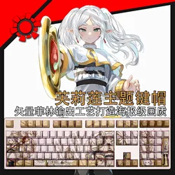 108 Keys/set Frieren Beyond Journey's End Keycap PBT Backlit Keycaps Cartoon Anime Gaming Key Caps For ANSI 61 87 104 108