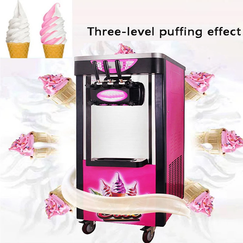 آلة الآيس كريم التجارية لثلاث نكهات آلة صنع الآيس كريم الفولاذ المقاوم للصدأ لينة خدمة آلة صنع الآيس كريم بيع